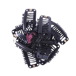 Clipsuri /Cleme Clip-On pentru extensii de 3,2 cm cu silicon, 10 buc Cod: 801 - Negre 